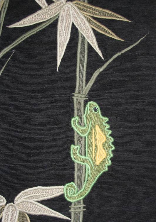 Chameleon appliqué detail